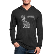 Load image into Gallery viewer, Jackalope Tri-Blend Hoodie Longsleeve Shirt - heather black