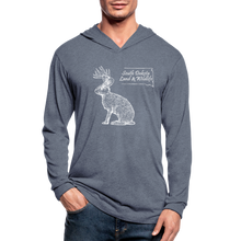 Load image into Gallery viewer, Jackalope Tri-Blend Hoodie Longsleeve Shirt - heather blue