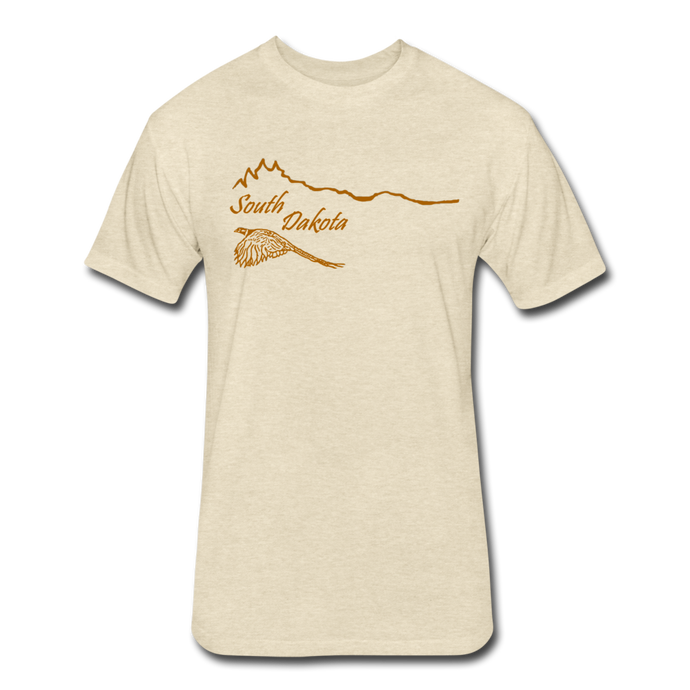 Fitted Blend T-Shirt Ringneck Horizon - heather cream