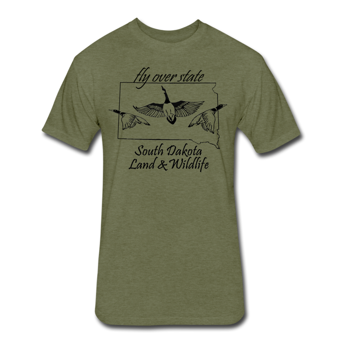 Fly over state T Shirt - heather military green