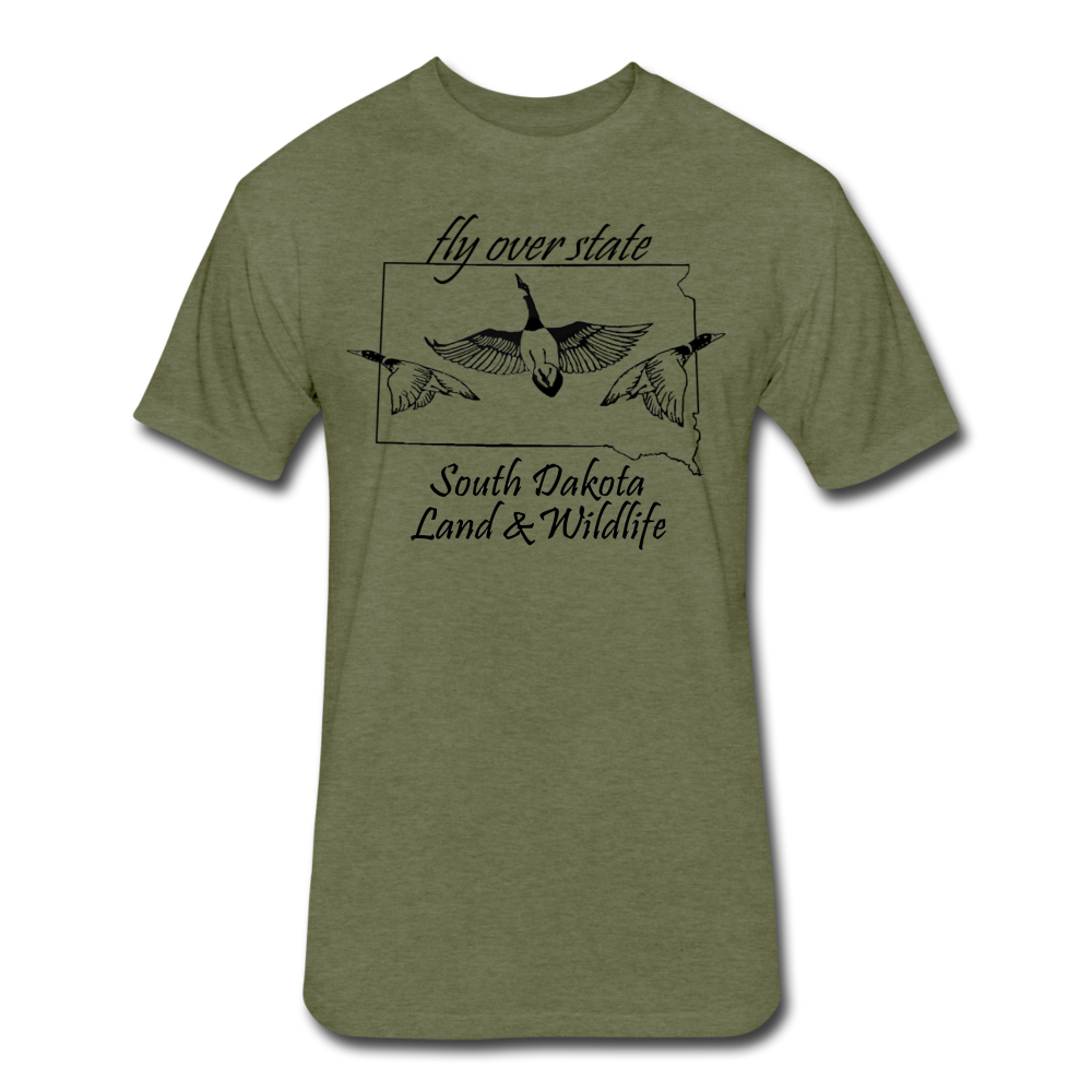 Fly over state T Shirt - heather military green